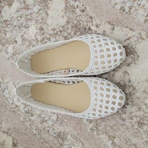 Janie and Jack girls size 4 ballet flat white shoe